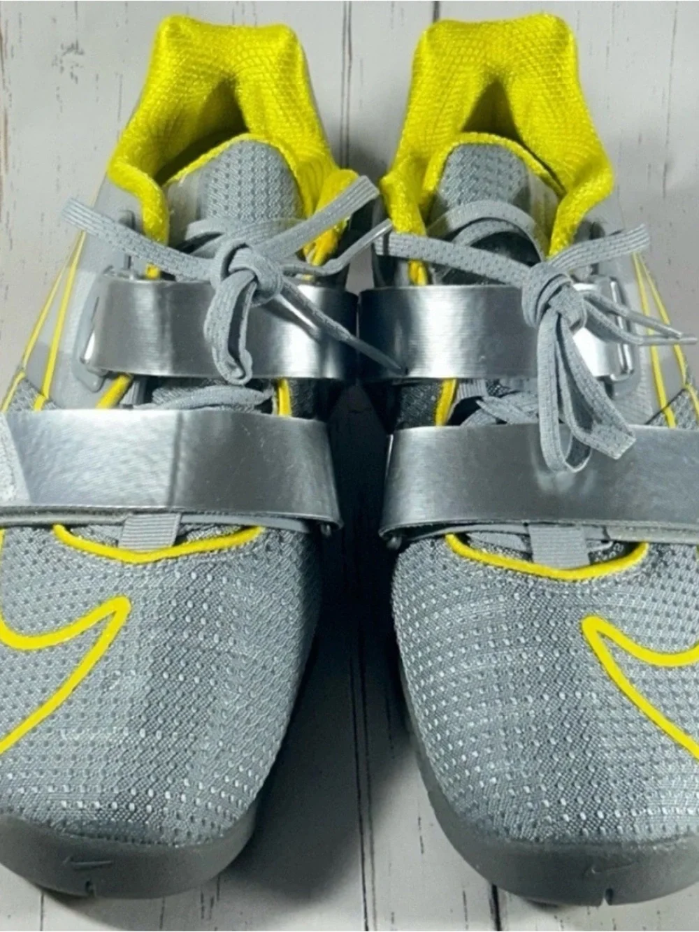 Nike Romaleos 4 Wolf Grey Yellow CD3463-002 Weightlifting Shoes Mens Size 8